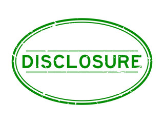 Poster - Grunge green disclosure word oval rubber seal stamp on white background