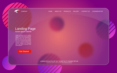 Wall Mural - website landing page vector template. abstract colorful background for webpage and application with 