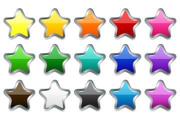 Fototapete - plastic colored buttons in modern style. Blank shiny colored buttons. Banner web buttons. Vector illustration.