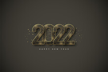 Happy New Year 2022 With Golden Black Numbers.
