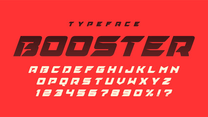 Aufkleber - Racing display font design, dynamic alphabet, letters and numbers