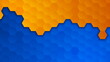 Blue orange geometric hexagons abstract technology background