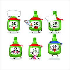 Poster - Mascot design style of soju character as an attractive supporter. Vector illustration