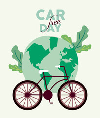 Poster - car free day card