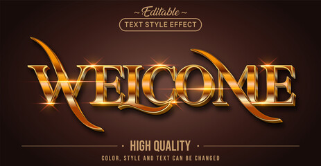 Leinwandbilder - Editable text style effect - Welcome text style theme.