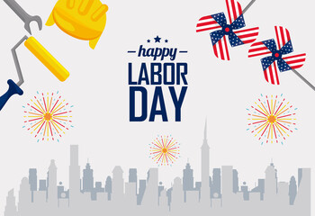 Canvas Print - USA labor day celebration