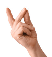 Man Snapping Fingers On White Background
