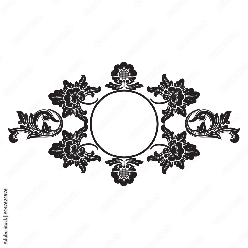 Balinese Pattern Frame Balinese carving motif frame for invitations, certificates etc. Stock ...
