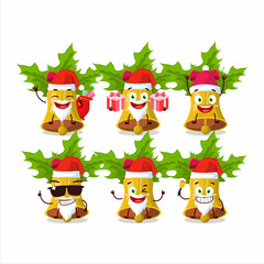 Wall Mural - Santa Claus emoticons with jingle christmas bells cartoon character