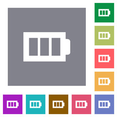 Sticker - Full battery with three load units alternate square flat icons