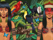 Indigenous Women Set With Animals