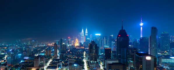 Sticker - Panorama aerial view in the middle of Kuala Lumpur cityscape skyline