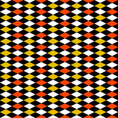Poster - Isometric checkered tiles with orange and yellow cells. Vector.