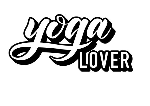 simple black and white lettering yoga lover logo. Vector illustration