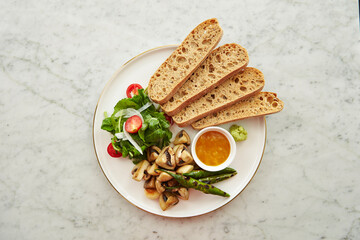 Wall Mural - Sliced Whole Wheat Bread and Salad