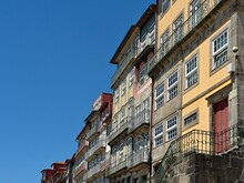 Traditional Colorful Facades In Porto - Portyugal 