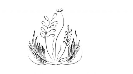 Wall Mural - Seamless loop animation of plants, flower and grass.