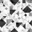 © Omeris - Marble geometry seamless pattern. Repeating white and black texture. Marble floor. Mosaic background for design home print. Repeated geometric pattern. Top view laminate. Above view tile. Vector