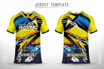 Wall Mural - Front back tshirt design. Sports design for football, racing, cycling, gaming jersey vector.