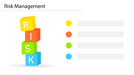 Wall Mural - Risk Management slide template. Clipart image