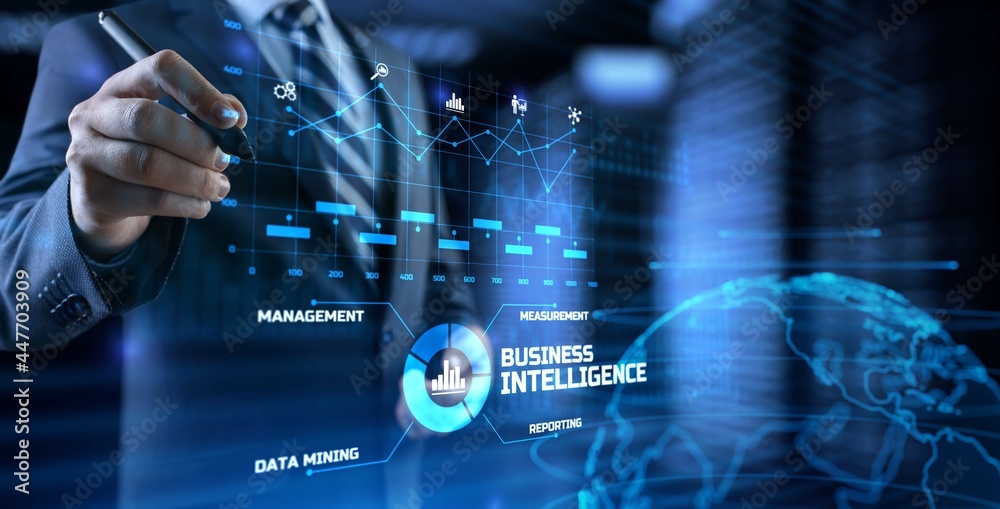Business intelligence BI concept analytics intelligence Big data analyze. - obrazy, fototapety, plakaty 