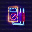 Multimeter neon icon. Repair concept. Vector illustration for design.