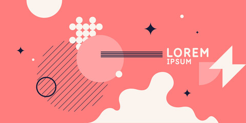 Poster - Abstract background in a modern trendy style. Poster with simple flat geometric shapes.