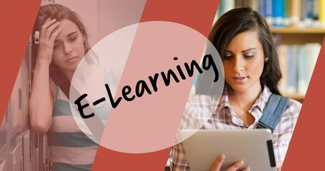 Poster - Animation of e-learing text over students in school
