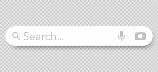 Fototapete - Search bar graphic design element isolated on transparent background. Search button in browser window. Template design UI, UX for mobile app. Flat search box. Vector illustration