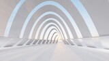 Fototapeta Do przedpokoju - Abstract architecture background arched interior 3d render