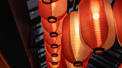 Wall Mural - Japanese lanterns. Red lantern. Red Japanese lantern.