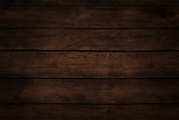 Old grunge dark textured wooden background , vintage brown wood texture , top view teak wood paneling