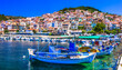 © Freesurf - Traditional colorful Greece  - charming Plomari town. Fishing boats in the port, Lesvos island, Eastern Sporades