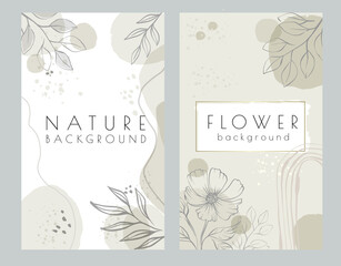 Banners design. Abstract nature floral background with space for text.