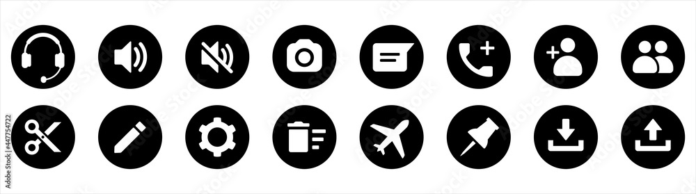 Set of social media flat icons, social media flat vector icons designed ...