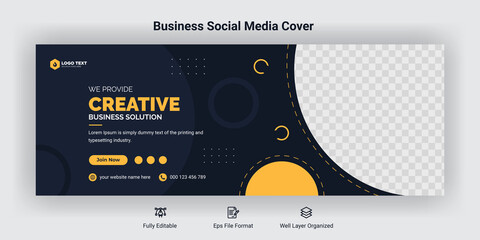 Creative corporate business marketing social media facebook cover banner post template 