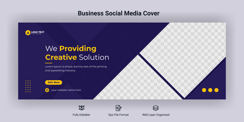 Creative corporate business marketing social media facebook cover banner post template 