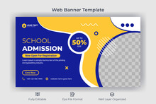 School Admission Web Banner And Youtube Thumbnail Template