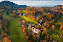 Aerial View Of A Golf Club In Autumn, Baden Baden, Germany.