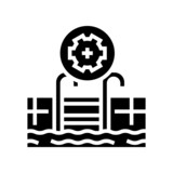 Fototapeta  - commercial pool services glyph icon vector. commercial pool services sign. isolated contour symbol black illustration