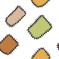Poster - Seamless texture in the form of patches on the fabric.