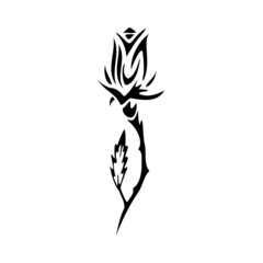 Poster - Black abstract tattoo or rose flower ornament. Decorative image.