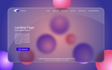 Wall Mural - website landing page vector template. abstract colorful background for webpage and application with 