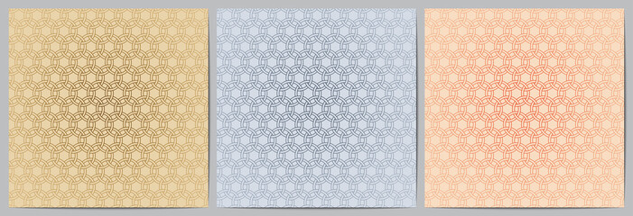    Set of abstract geometric pattern modern background with circle overlapping
