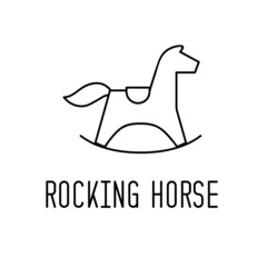 Rocking horse line icon. Vector illustration.