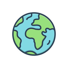 Color Illustration Icon For Earth 