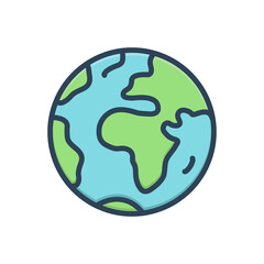 color illustration icon for earth