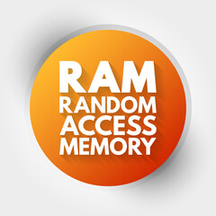 Poster - ram - random access memory acronym, technology concept background