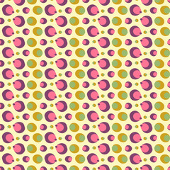 Wall Mural - Vector seamless colorful pattern of ornamental abstract dots and circles in pastel tones