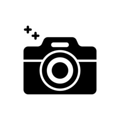 Camera vector Solid icon style illustration. EPS 10 file